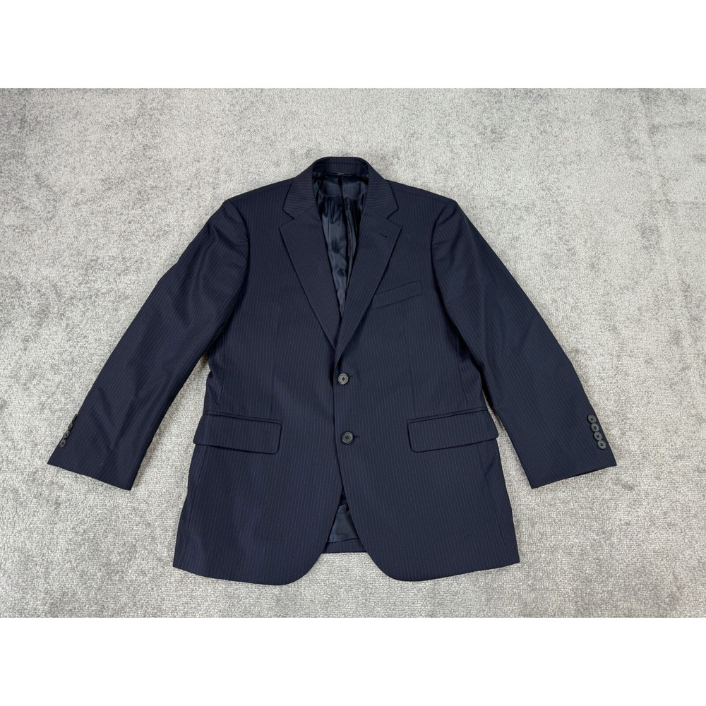 Brooks Brothers Jacket 40 S Navy Wool Striped Madison Fit Luxury Designer 346